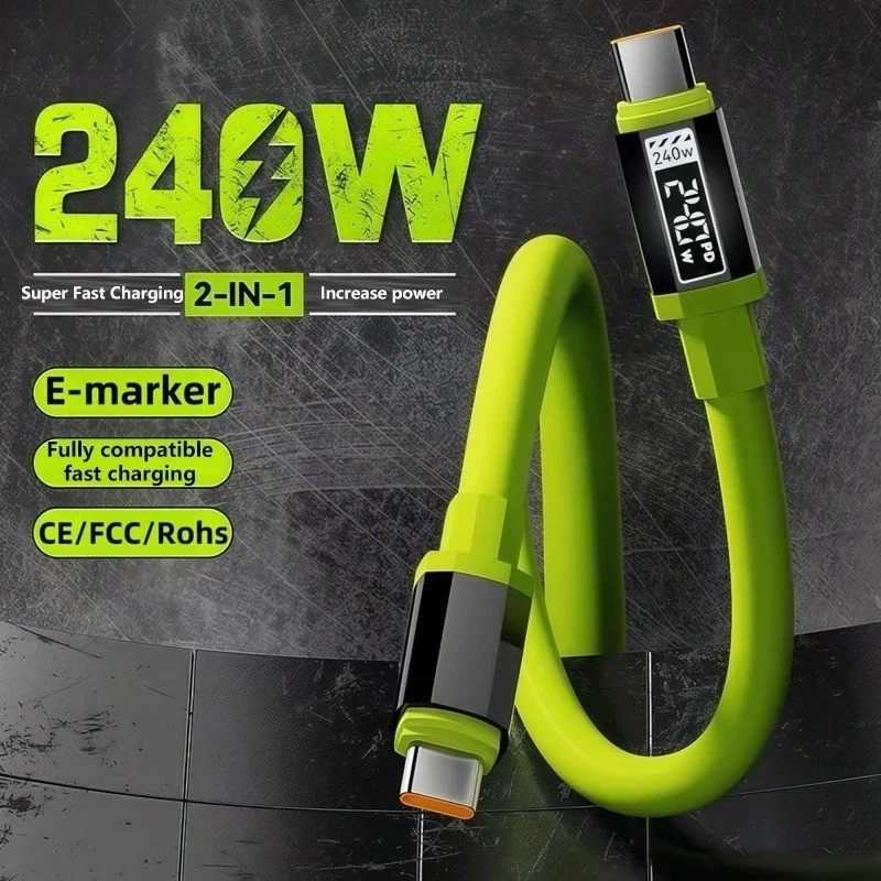 240W USB Type C Fast Charging Cable Nylon Braided Quick Charger Data Sync