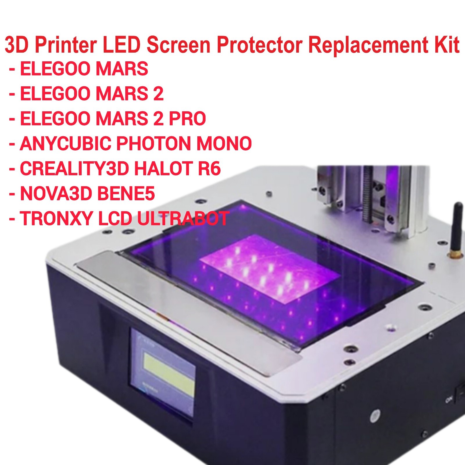 6.08" LCD Screen Protector Kit Elegoo Mars 2 Pro Anycubic Photon Mono Creality