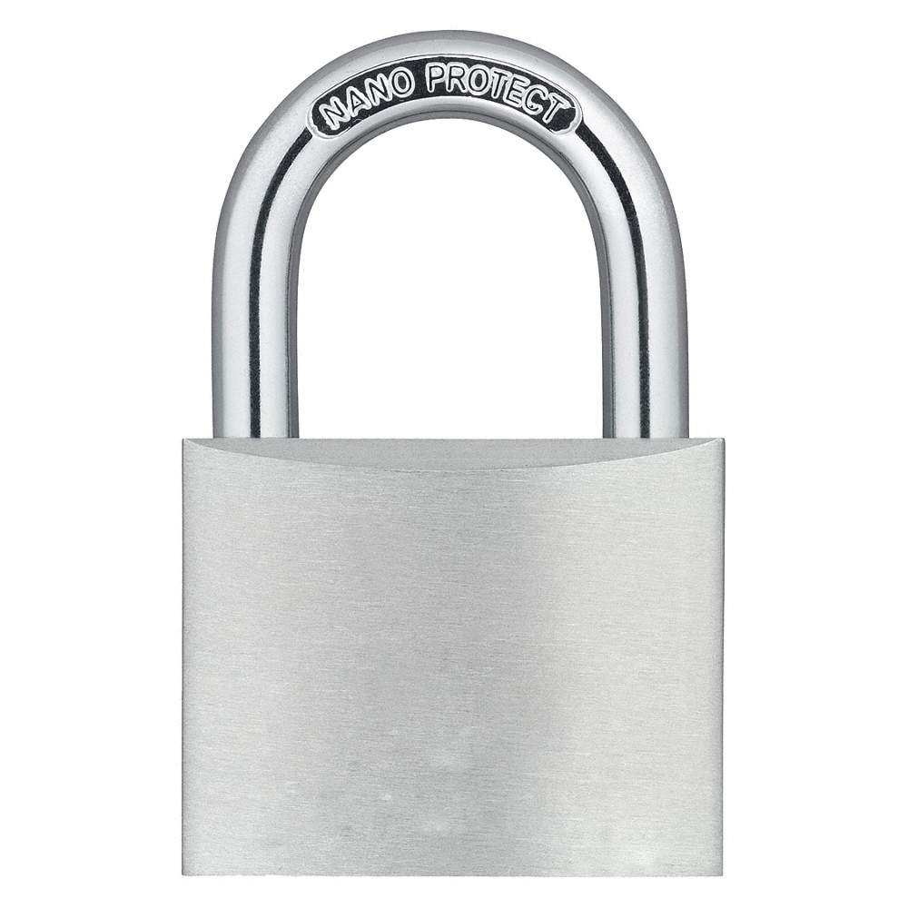 GRAINGER APPROVED 48JP88 Keyed Padlock, 15/64 in,Rectangle,Silver 48JP88