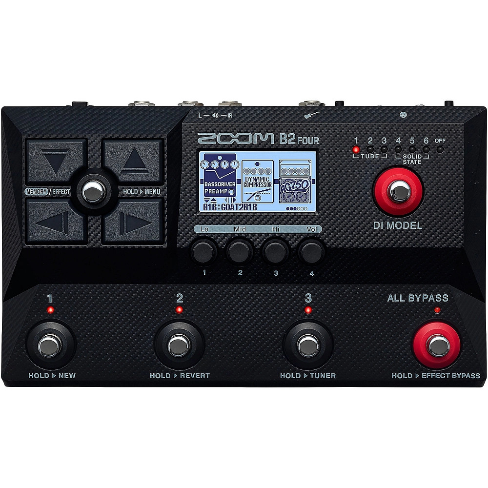 Zoom B2 Four MultiEffects Processor for Bass Black
