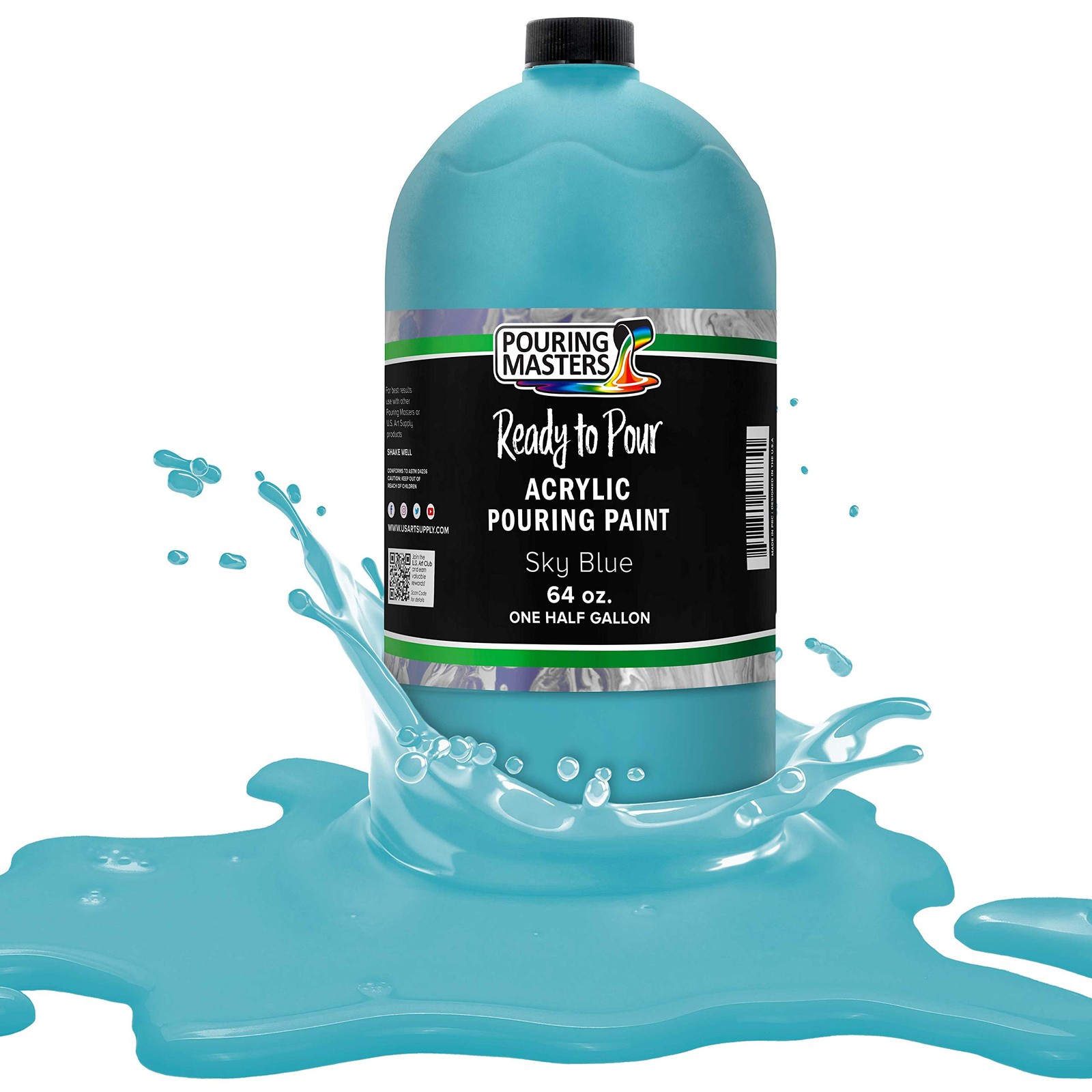 POURING MASTERS Sky Blue Acrylic Ready to Pour 64 Fl Oz (Pack of 1),