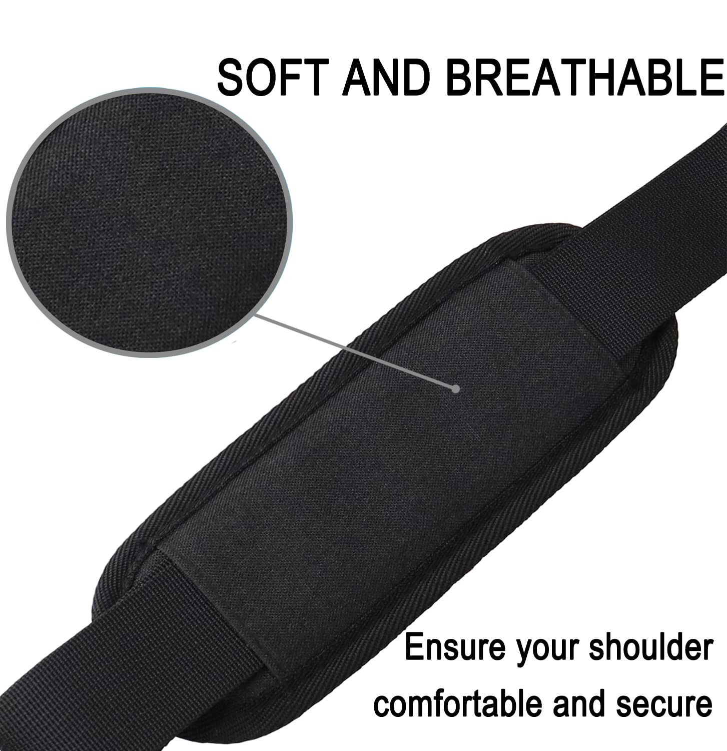 Askuko Shoulder Strap 56 Inch, Universal Adjustable Large, Black
