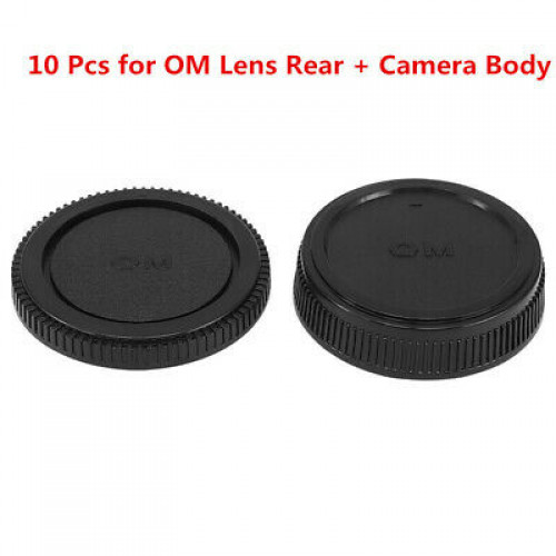 10 Pcs Lens Rear Cap Back Cover with Camera Body Cap Cover for Olympus OM Mount