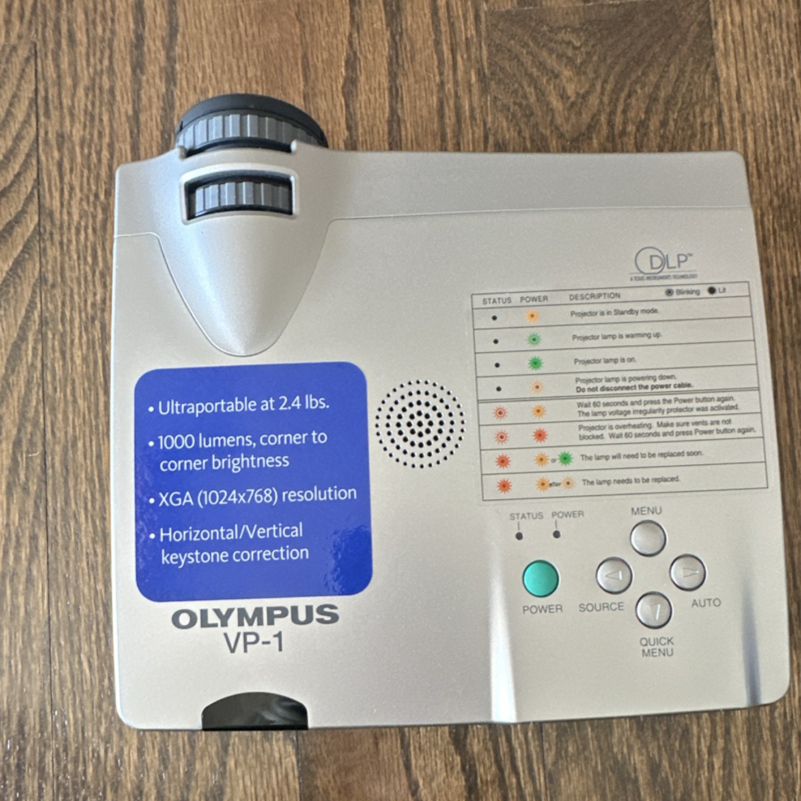 Olympus VP-1 DLP XGA 1024x768 1000 Lumens 4:3 Projector w/ Remote