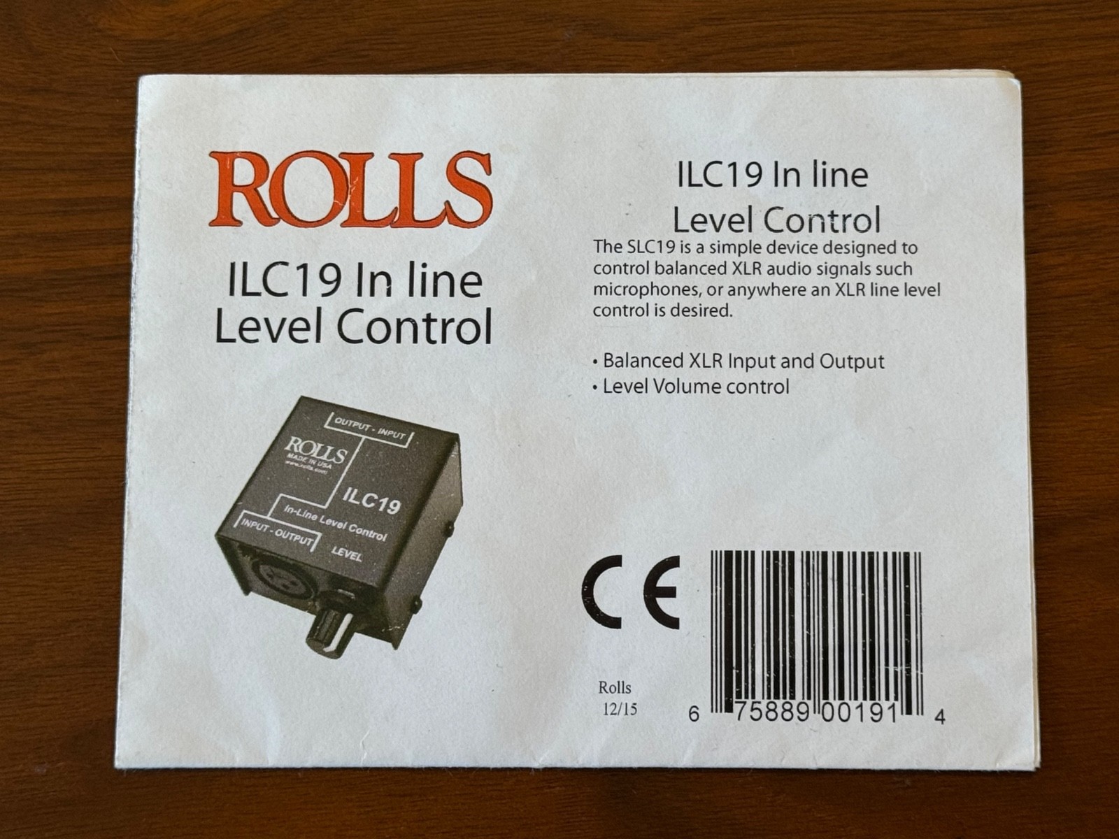 Rolls ILC19 In-line Level Control