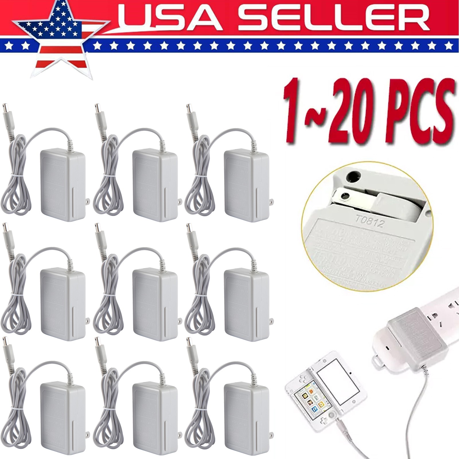 AC Adapter Wall Game Charger Cable for Nintendo DSi/ 2DS/ 3DS/ DSi XL System