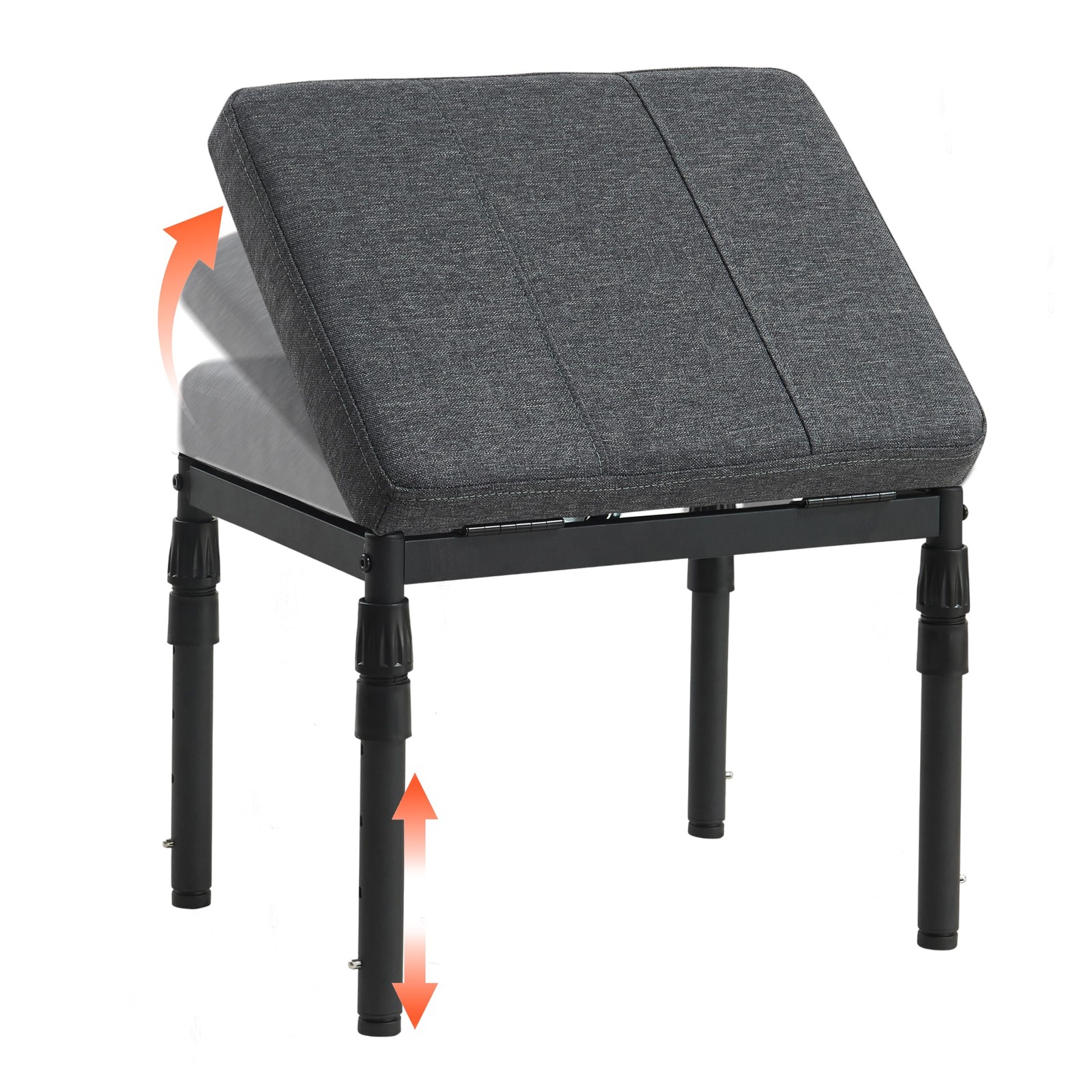 Adjustable Ottoman Pouf, 4 Height Position & 60 Degree Tilt Angle Adjustment ...