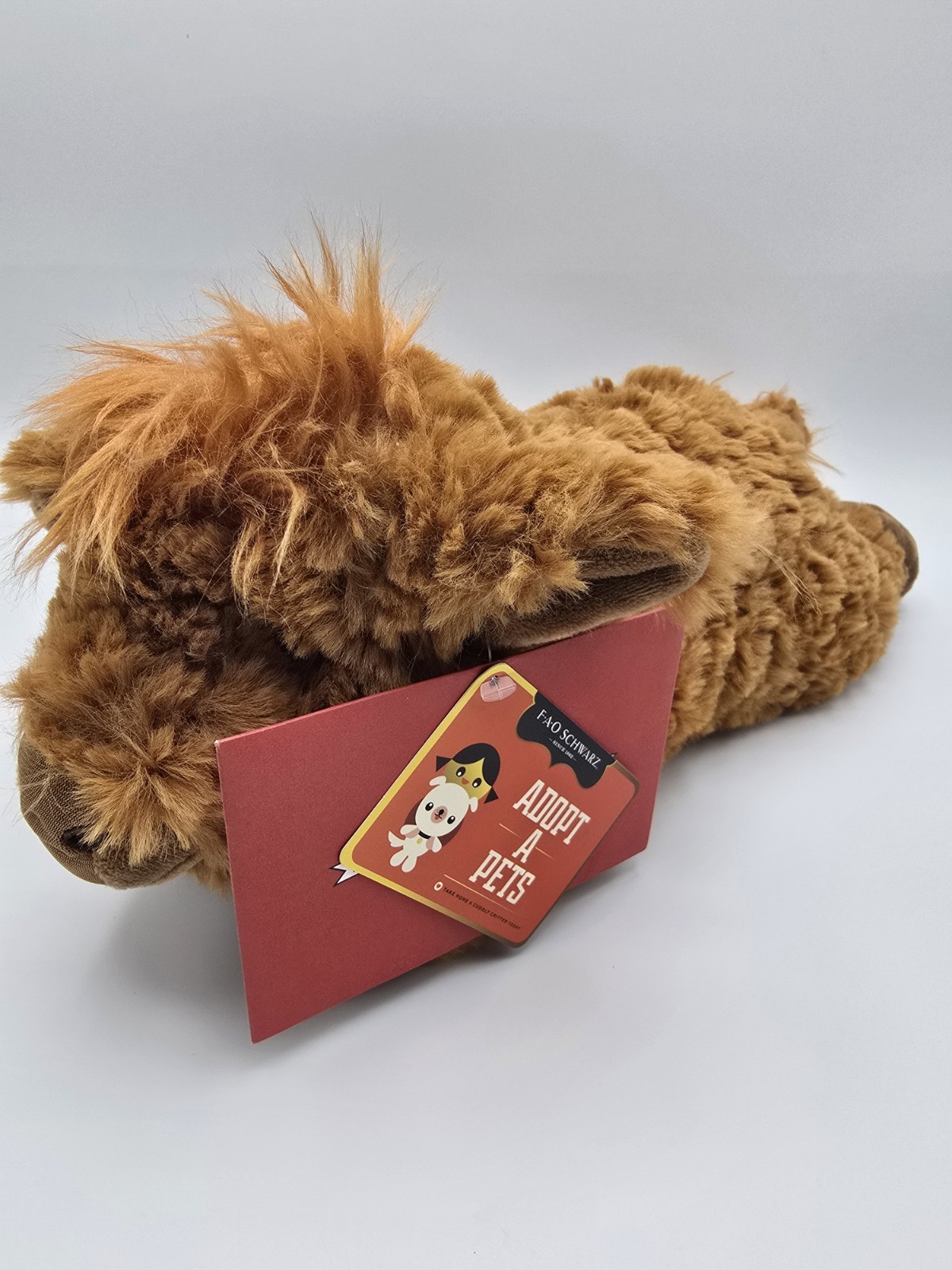 FAO Schwarz Adopt A Pet BUSTER the Highland Cow Plush 13" NWT Adorable!