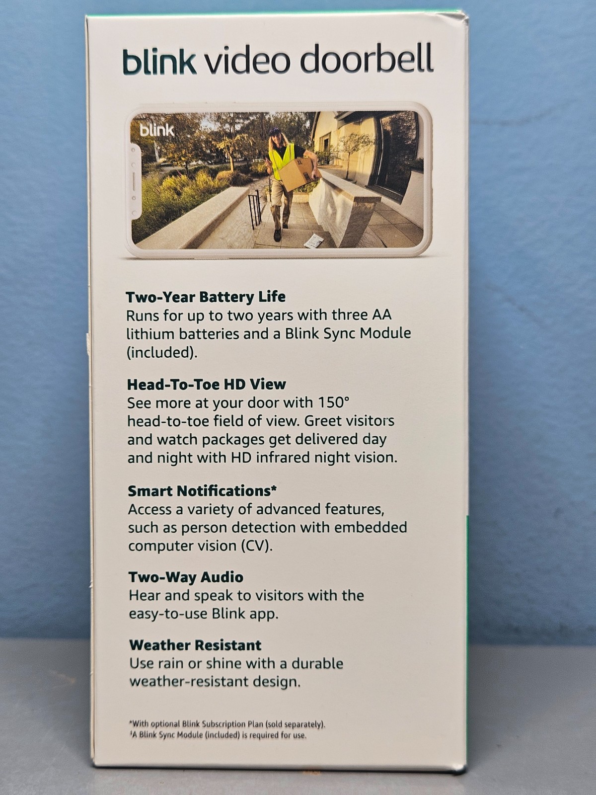 Blink Video Doorbell Battery Powered Sync Module Core Included - New & Sealed