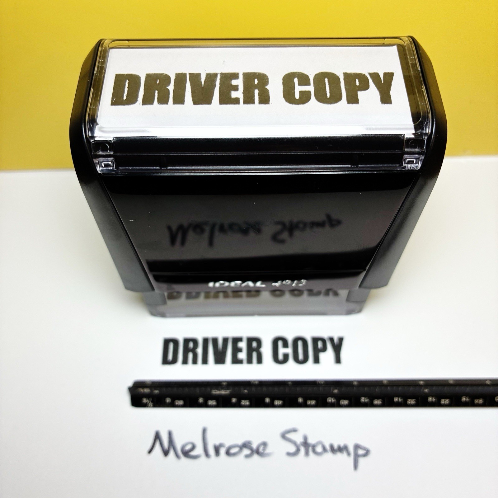 Driver Copy Rubber Stamp Black Ink Self Inking Ideal 4913