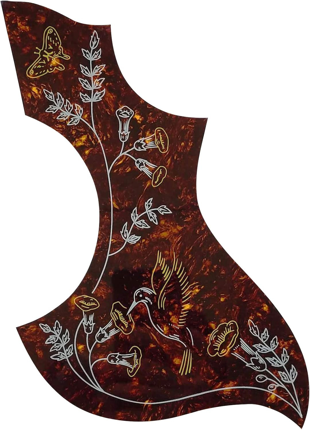 Hummingbird Pickguard Compatible W/Gibson Acoustic Guitar, Adhesive Back, Tortoi