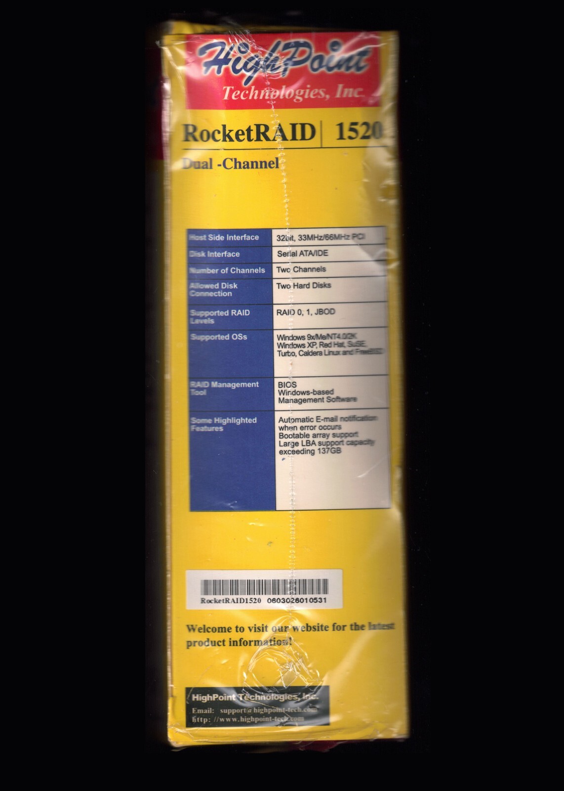HighPoint RocketRaid 1520 PCI SATA RAID Controller