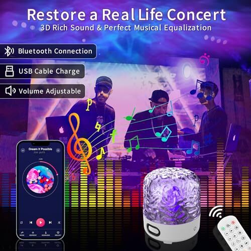 Ocean Wave Night Light Cordless Projector Lamp 16 colors