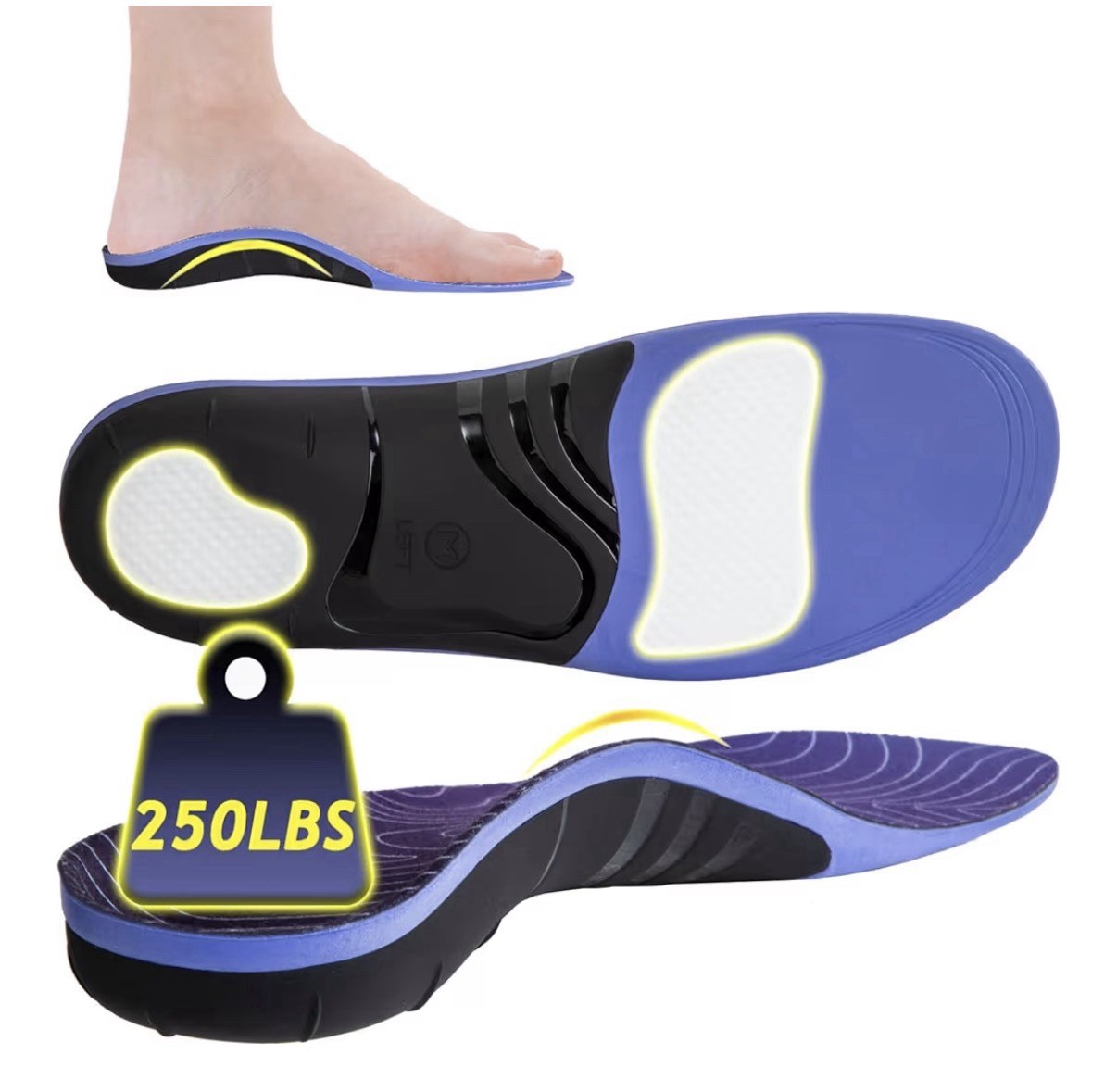 TYMTEEC Extra Support Professional Advanced Insoles Large For All Show Types