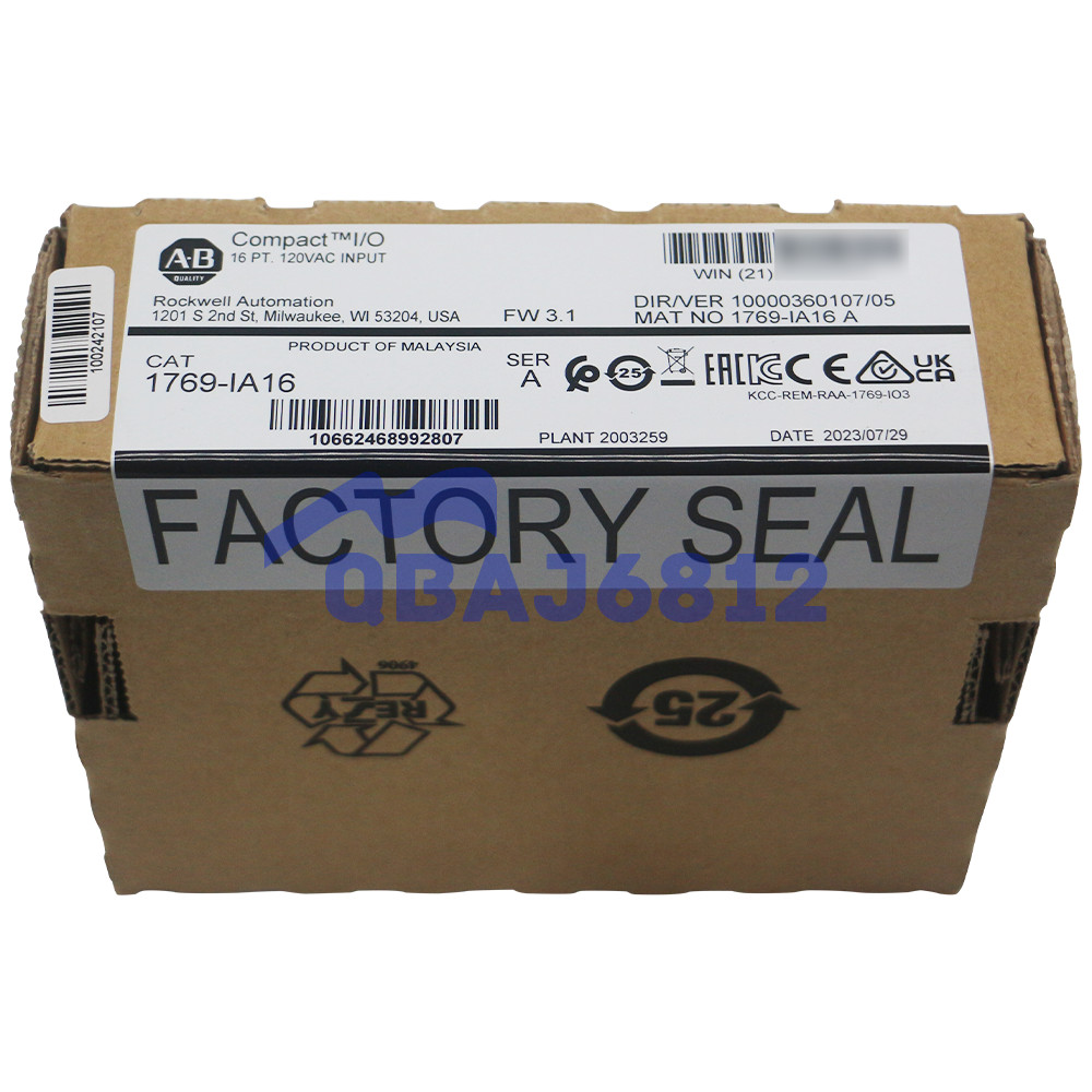 New Allen Bradley 1769-IA16 CompactLogix 16 Point 120 VAC Input Module