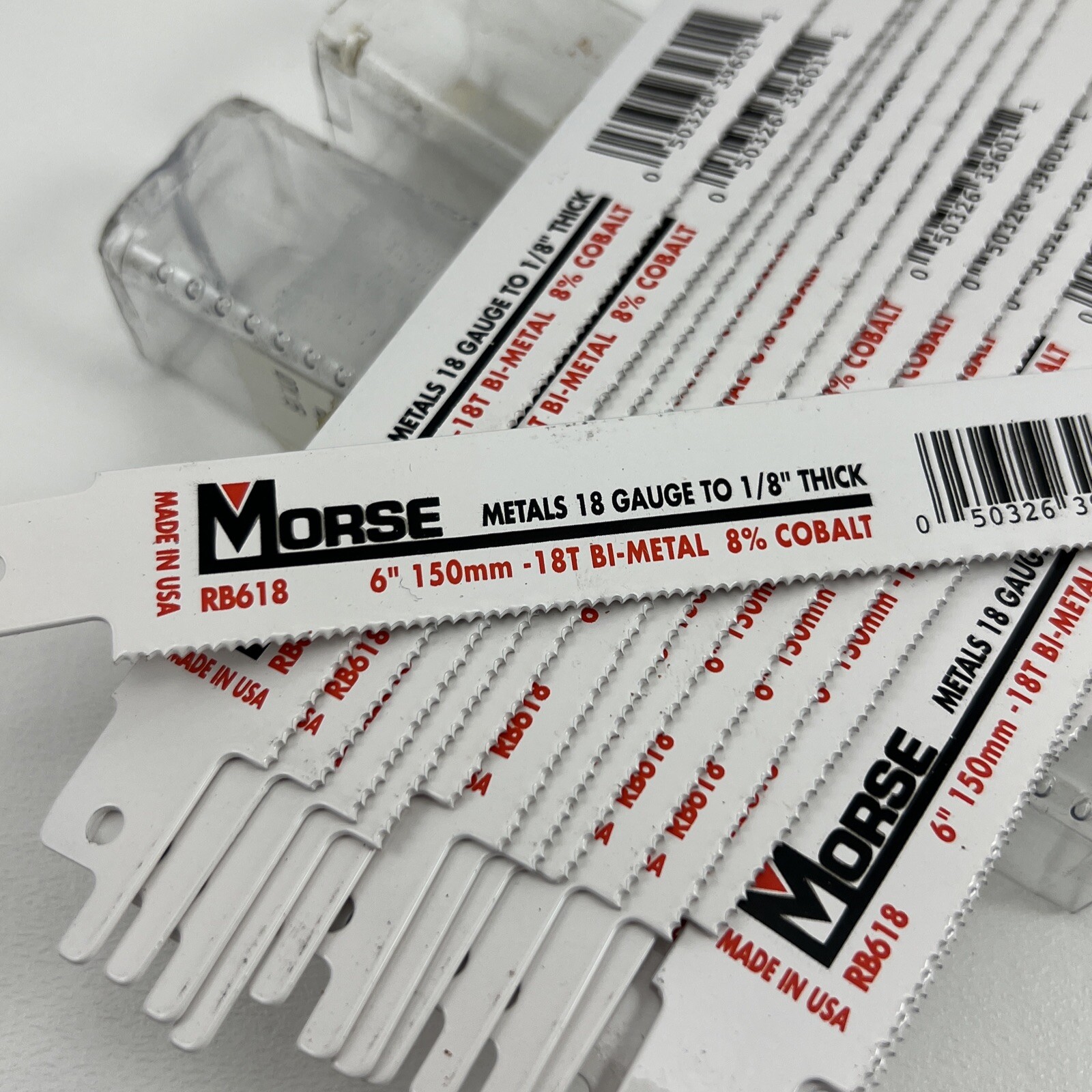 LOT 15 - 6"18TPI MORSE HIGH QUALITY USA BI-METAL COBALT RECIP-SAW BLADES   RB618