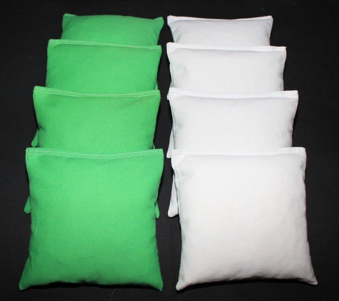 ALL WEATHER CORNHOLE BEAN BAGS Lime & White Resin Filled WATERPROOF