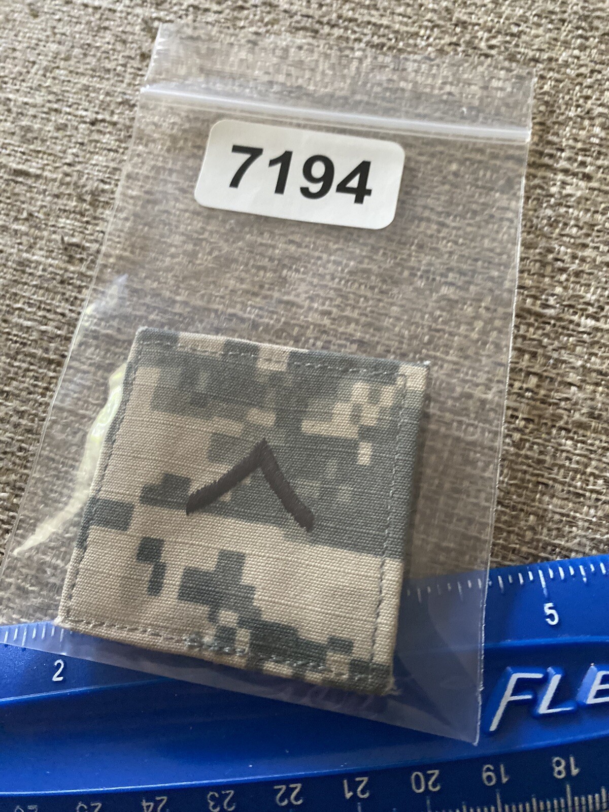 US Army Private PVT E-2 Rank ACU Hook / Loop Patch INV7194