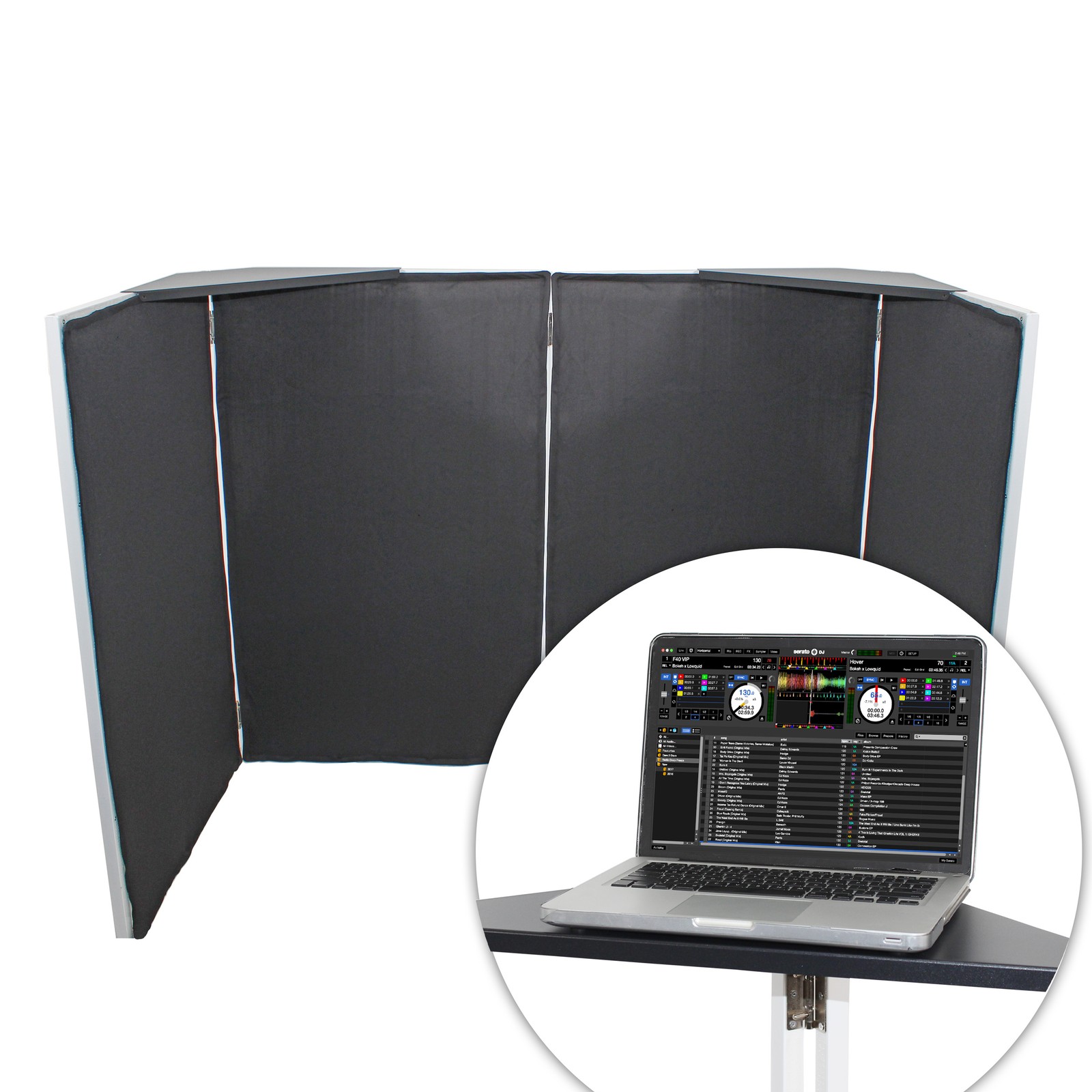 Pro X Black Aluminum Corner Shelves for DJ Facade - Multi-Fit | Set of 2