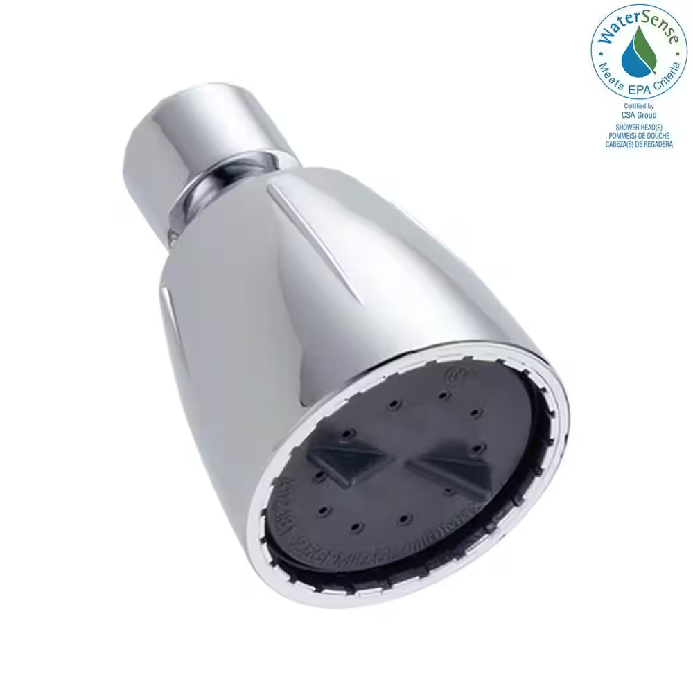 1-Spray Patterns 1.75 GPM 2 In. Wall Mount Fixed Shower Head in Chrome