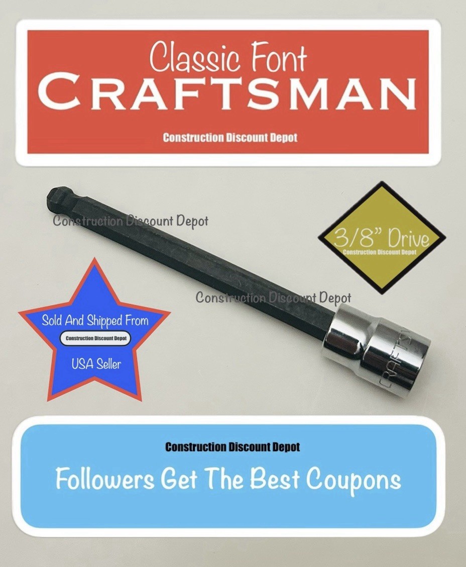 Craftsman  Sockets 3/8" Drive 4-3/4" LONG 5/16" In. Hex Allen Bit Socket 20213