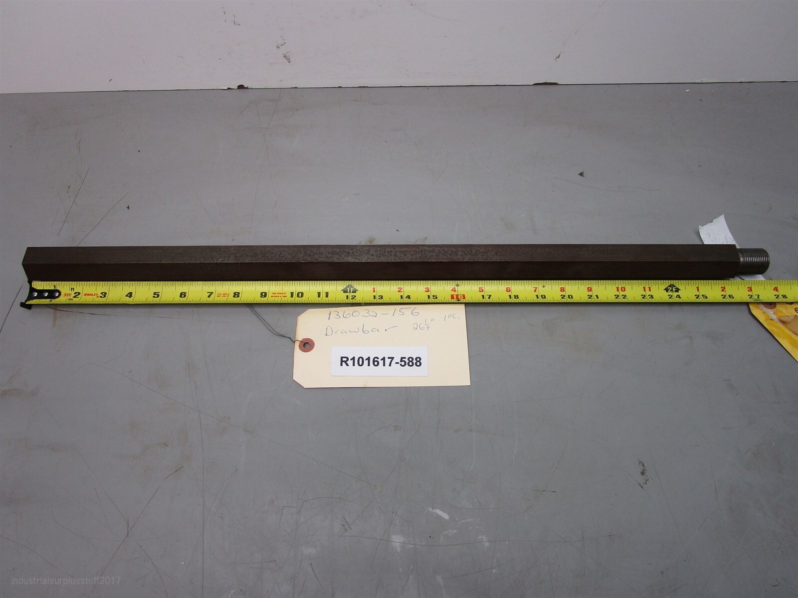 Motch Lathe Drawbar Mot-136032-156 Hex Bar 1.25" x 26.25" 1-14tpi M&F New