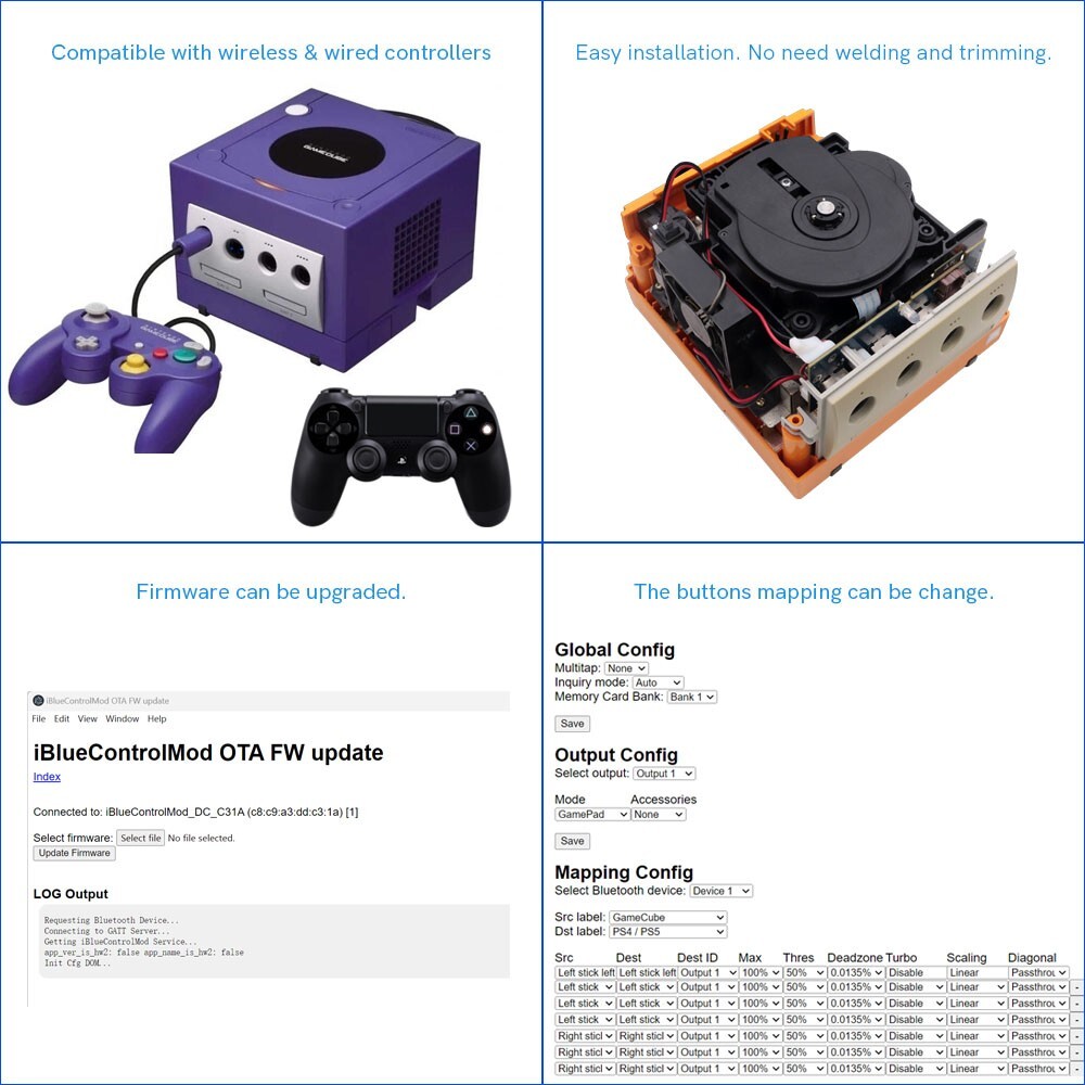 NGC Bluetooth Gamepad Wireless Controller Internal Adapter For GameCube Console