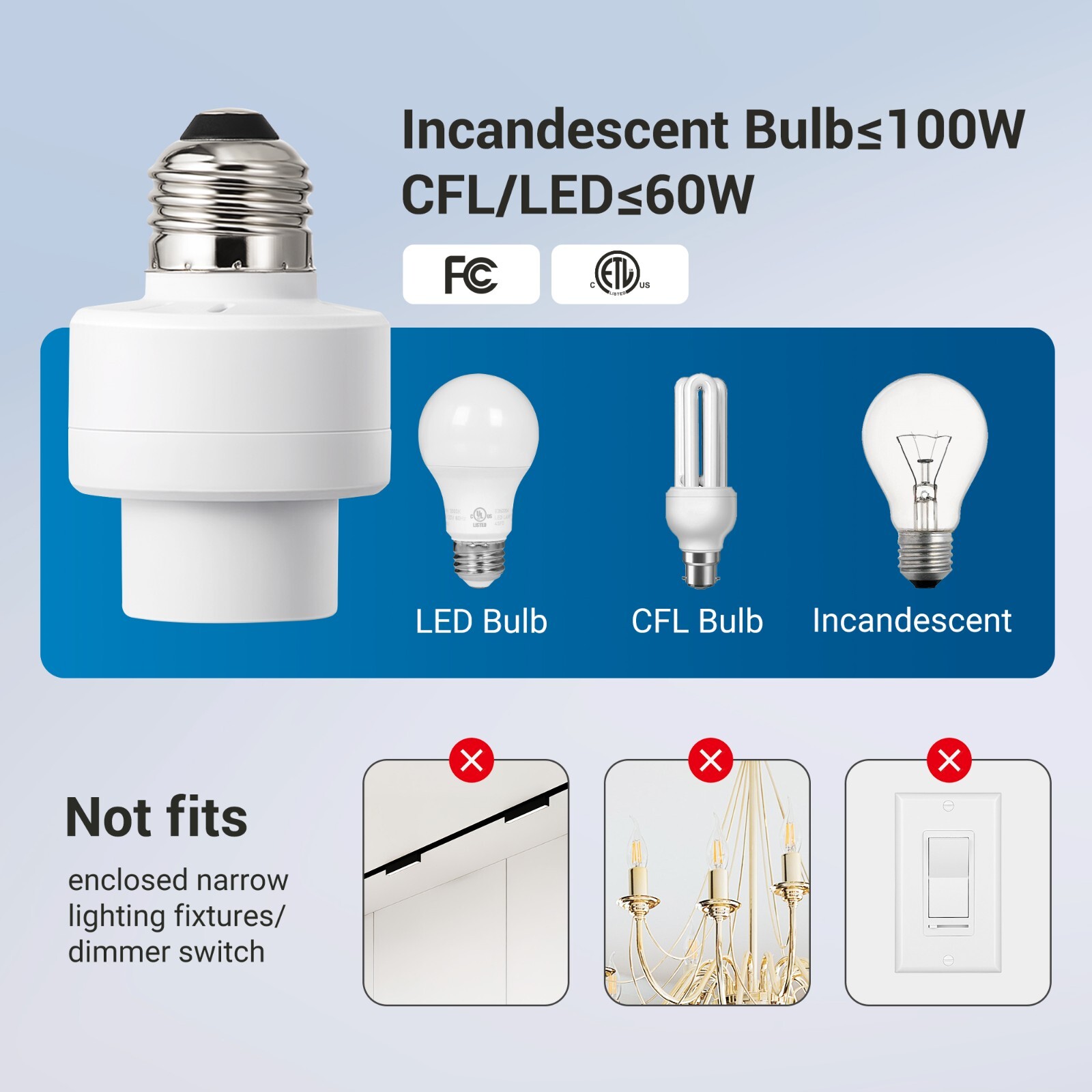 DEWENWILS Remote Control Light Socket, Wireless Light Switch 100FT Range