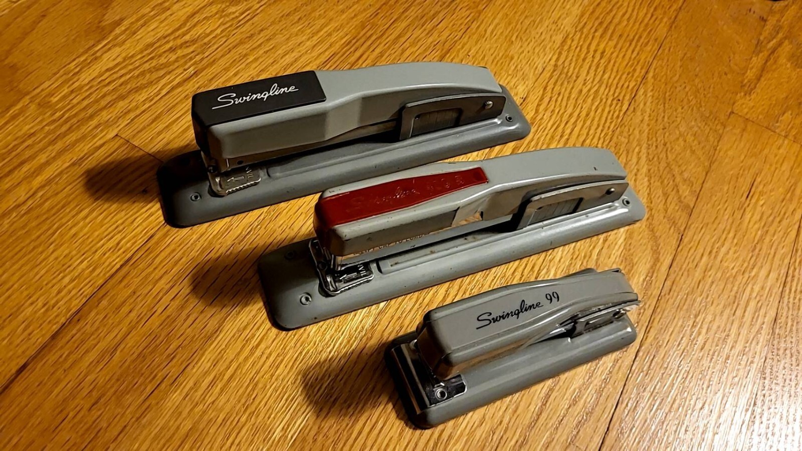 3 of vintage swingline staplers