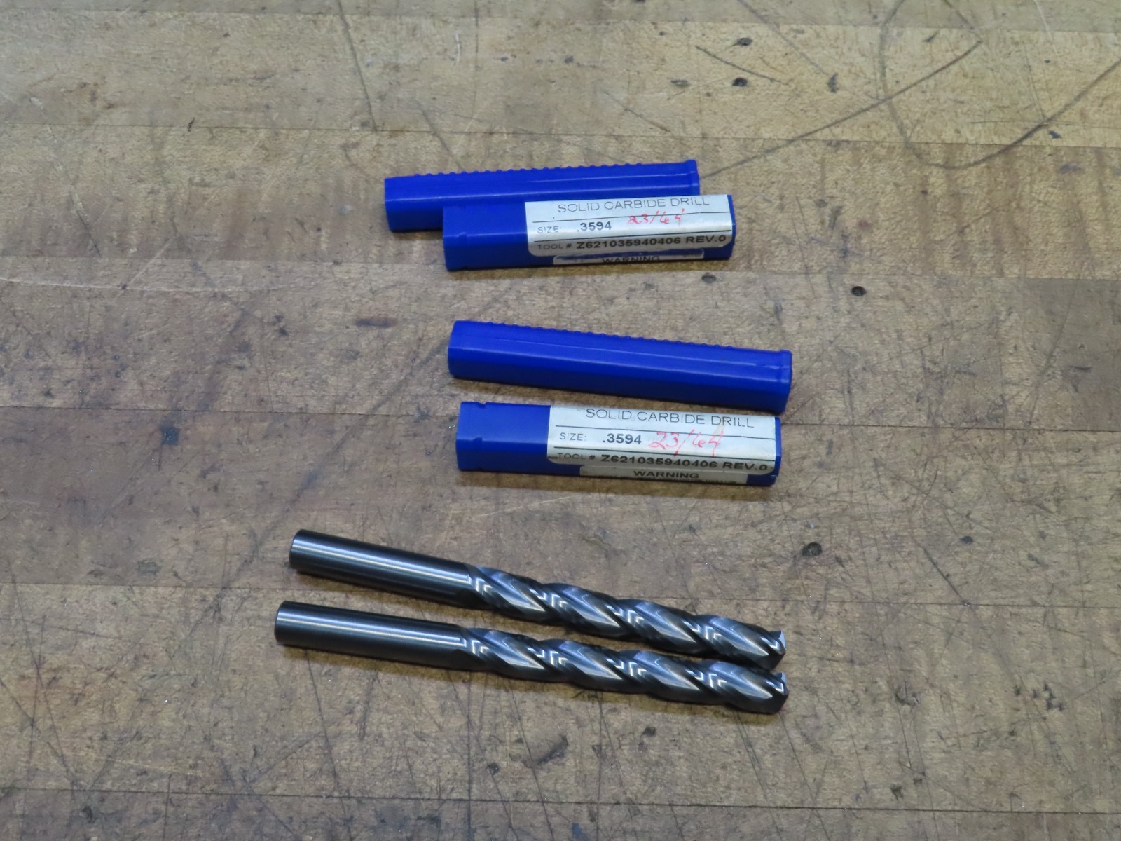 1 NEW CJT Durapoint 23/64" 3 flute solid carbide drills 0.3594"