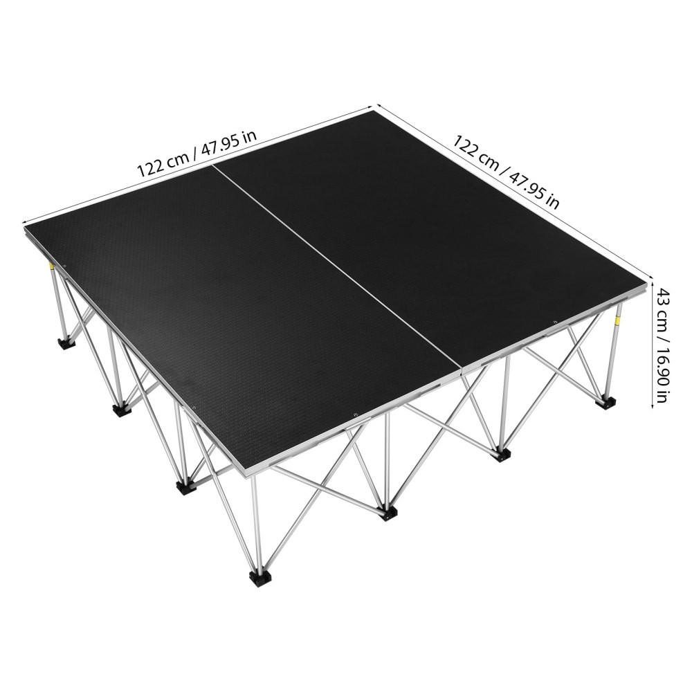 4*4 ft Assemble Stage Riser for Wedding Event Drums Foldable Performances Stages