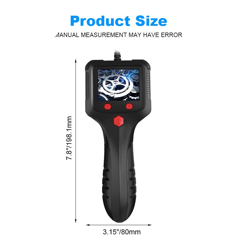 1080P HD LED Handheld Industrial Endoscope 8mm Borescope Inspection Snake Camera