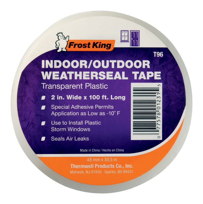 Frost King T96H Clear Plastic Indoor/Outdoor Weather Seal Tape 1200 L x 2 W in.