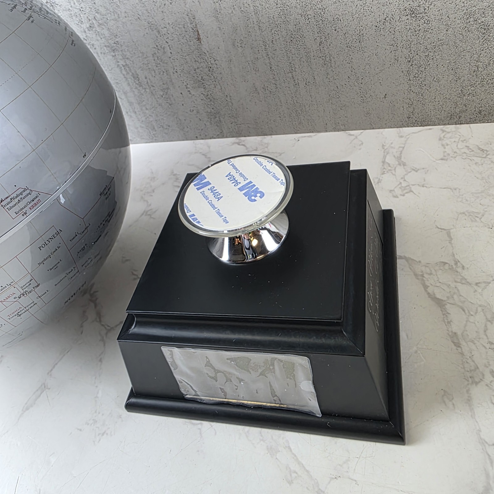 Things Remembered Solar Powered Globe Self Spinning With Black Base - Engraved