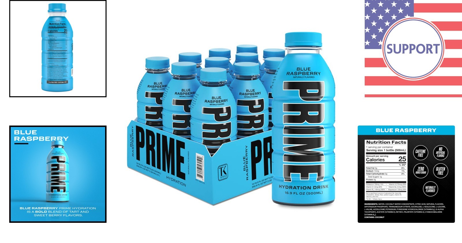 Ultimate Hydration: Blue Raspberry Electrolyte Drinks with Antioxidants, 12-Pack