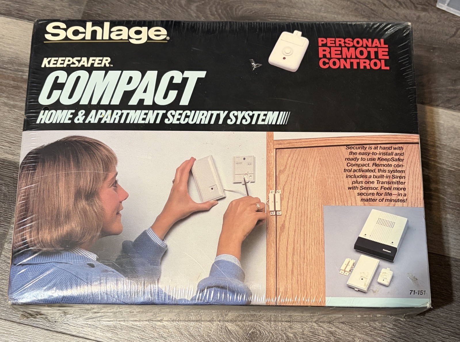 Schlage Keepsafer Compact Home & Apartment Security System w/ Remote 71-151 NIB