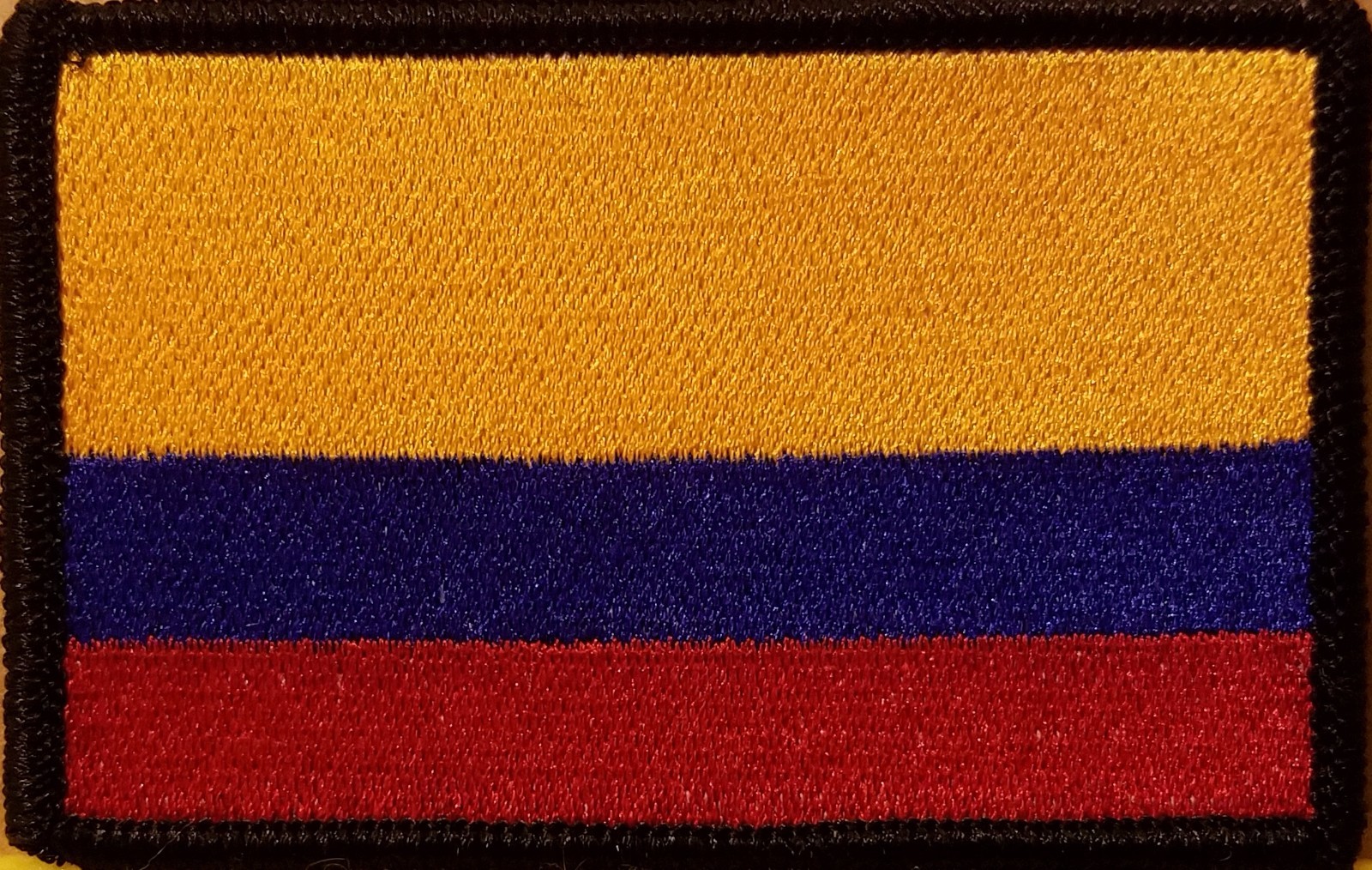COLOMBIA Flag Patch W/ VELCRO® Brand Fastener Tactical Emblem Black Border