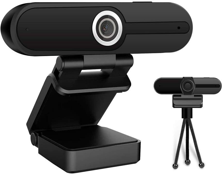 Webcam 1080P Full HD USB w/ Microphone, Privacy Cover, & Tripod