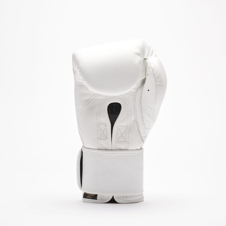 LEONE Sport Premium Boxing Gloves – White|Genuine Leather | Hook & Loop Training