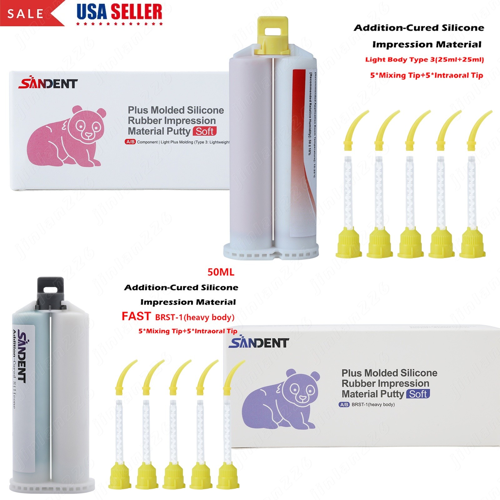 Heavy/Light/Medium Body Fast Set Impression Material Mix Tip