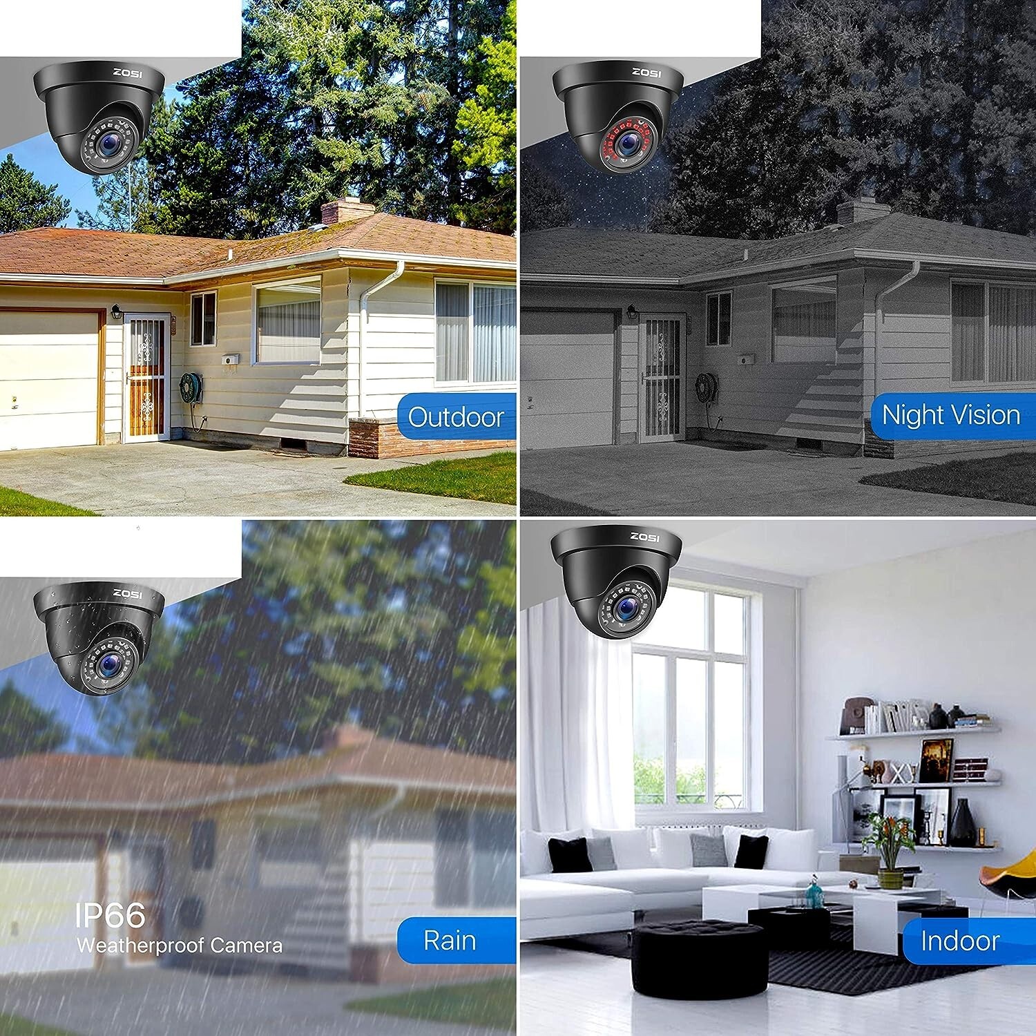 Camara de Seguridad Para Casas Vision Nocturna 1080p Camara Vigilancia Exterior