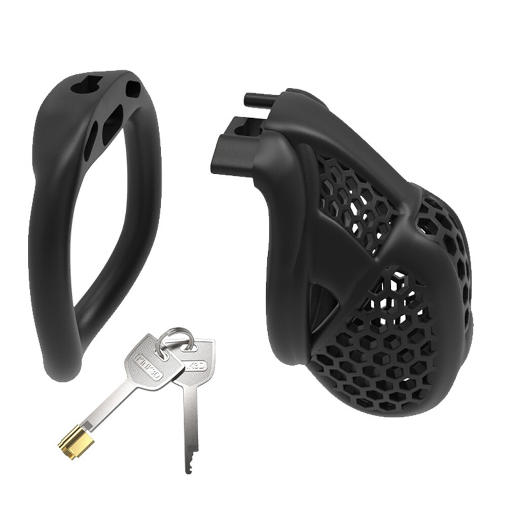NEW Beehive Pro Breathable Cage Male Chastity Device Mini Lock 2 Type Rings Man