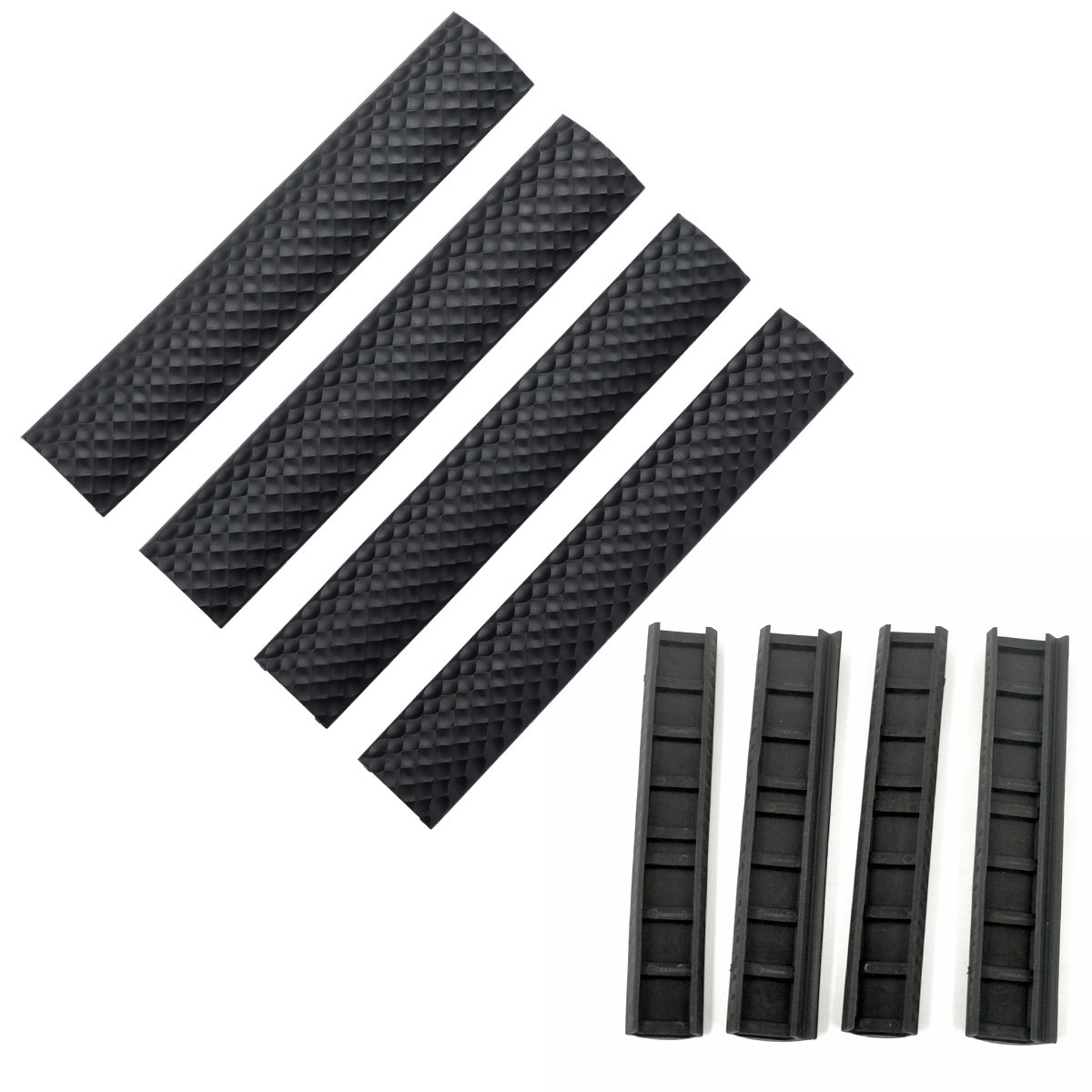 4PCS 6.2" Picatinny Rail Rubber Protector Covers Soft Rubber Panel Golf