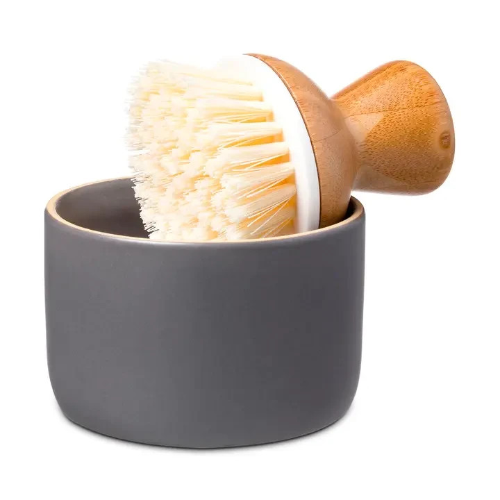 Full Circle Home Bubble Up Dish Brush Set, Gray