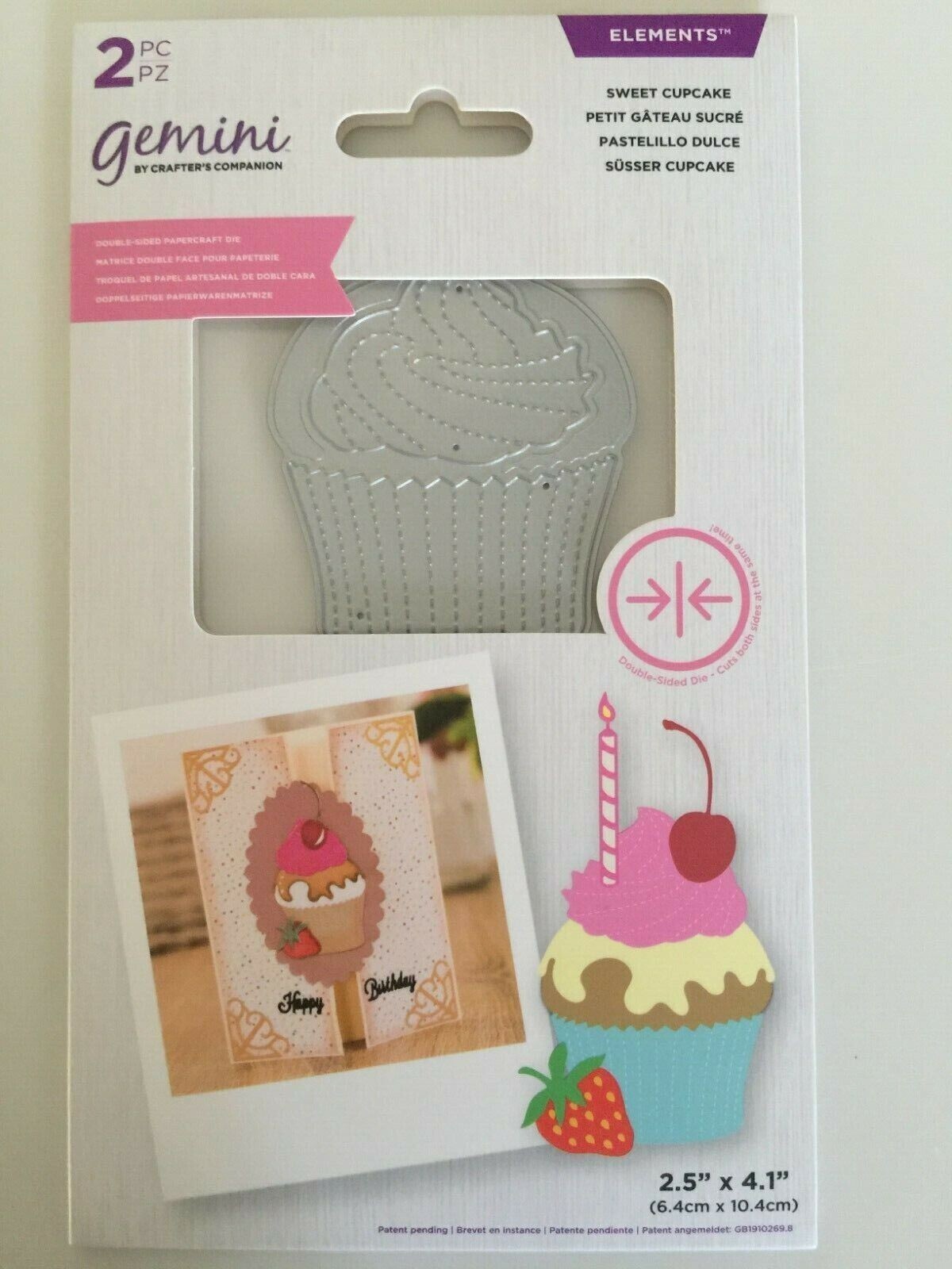 Crafters Companion Sweet Cupcake Double Sided Die new