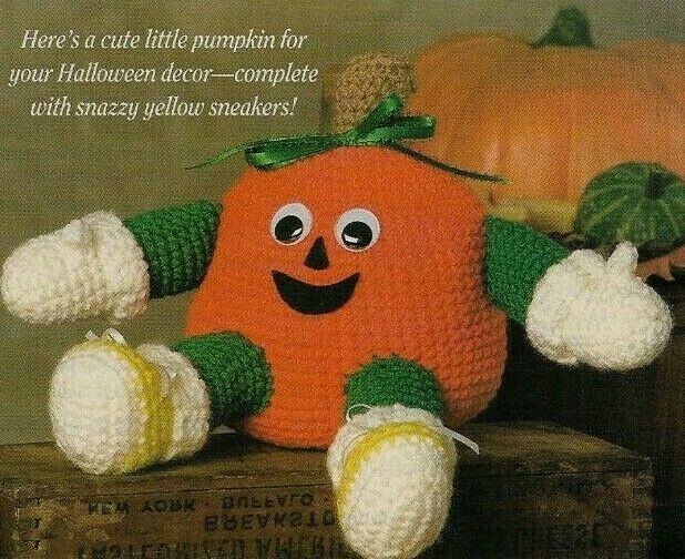 LITTLE GOURDY PUMPKIN HALLOWEEN DOLL CROCHET PATTERN INSTRUCTIONS