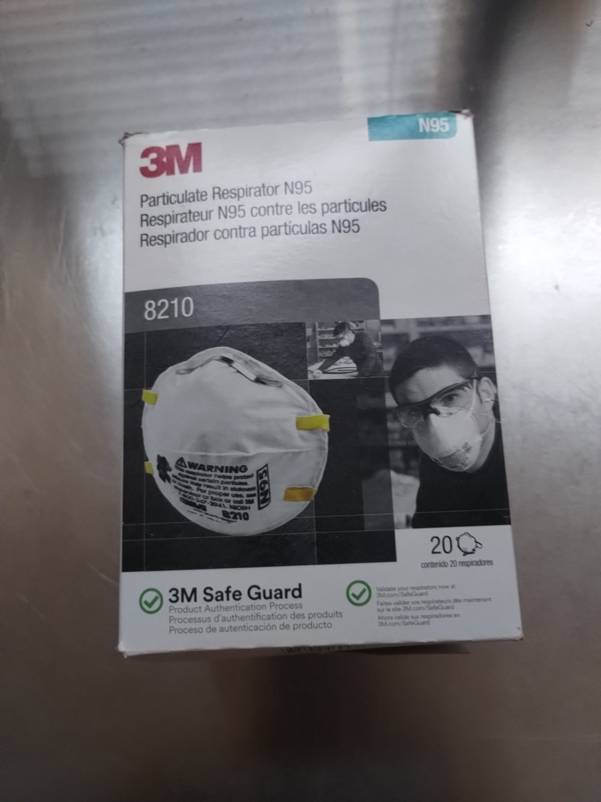 3M Particulate Respirator N95 #8210 EXP 06/2029.......20 Count