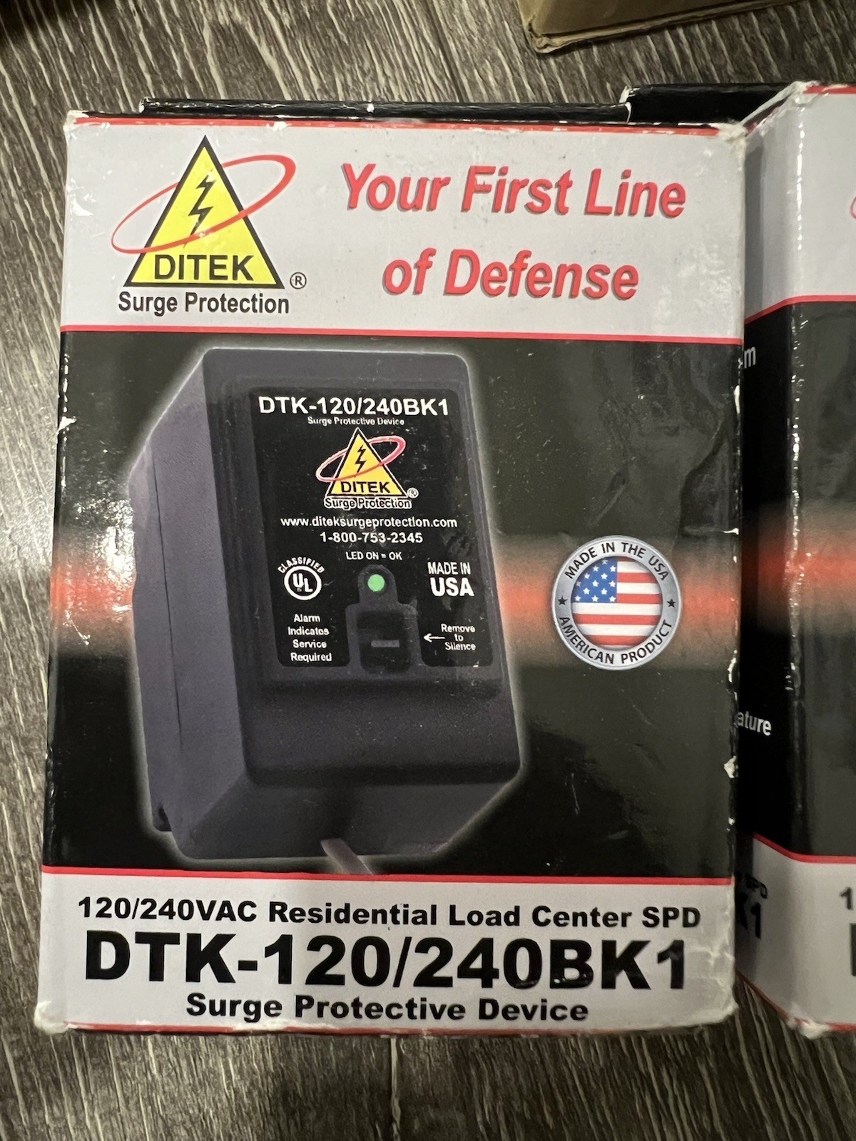 Ditek DTK-120/240BK1 120/240Vac Circuit Breaker SPD Type 2