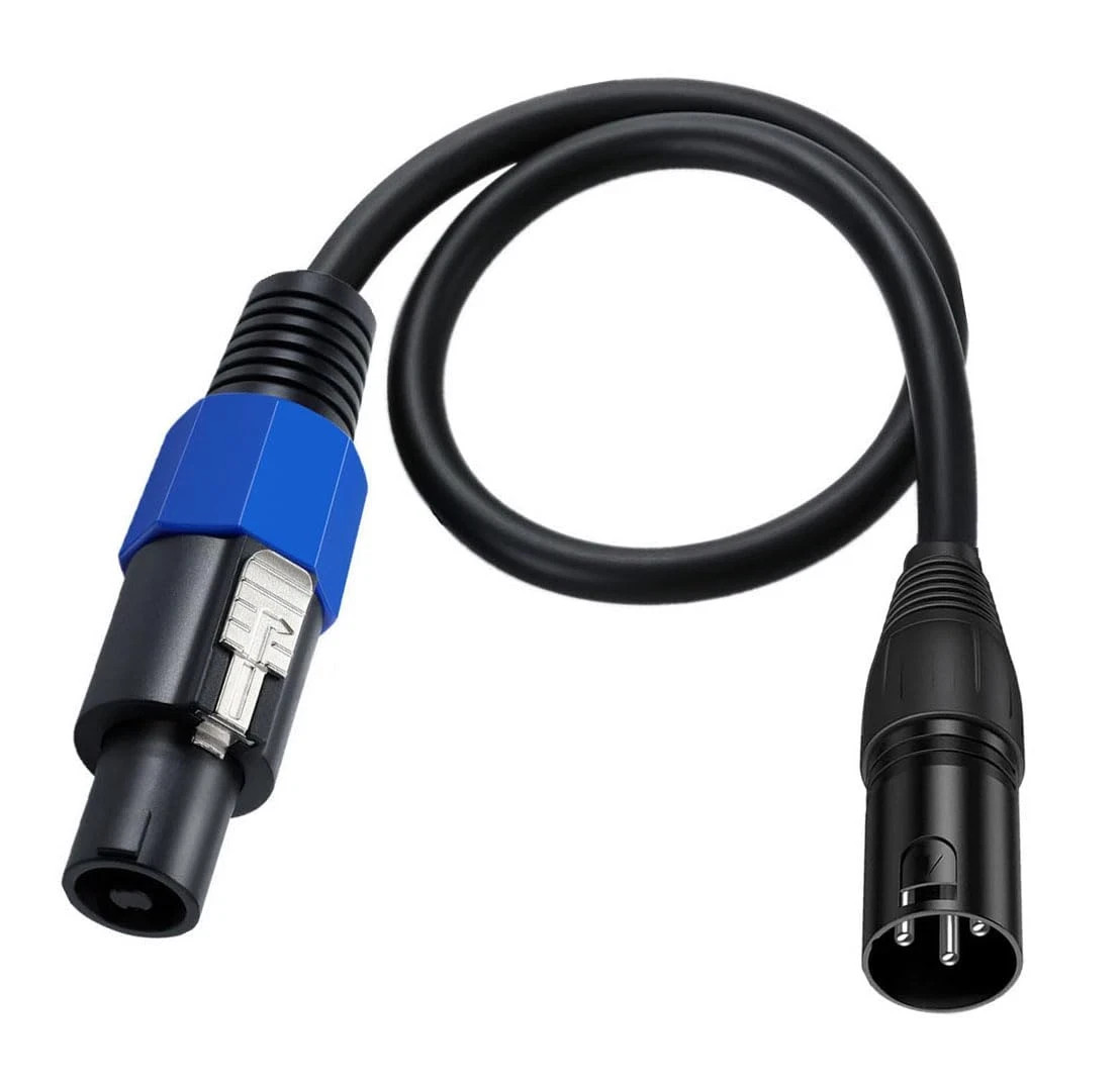 Speakon to XLR Speaker Cable, 3 Pin Male Audio Adapter for DJ/PA Speaker Cord wi