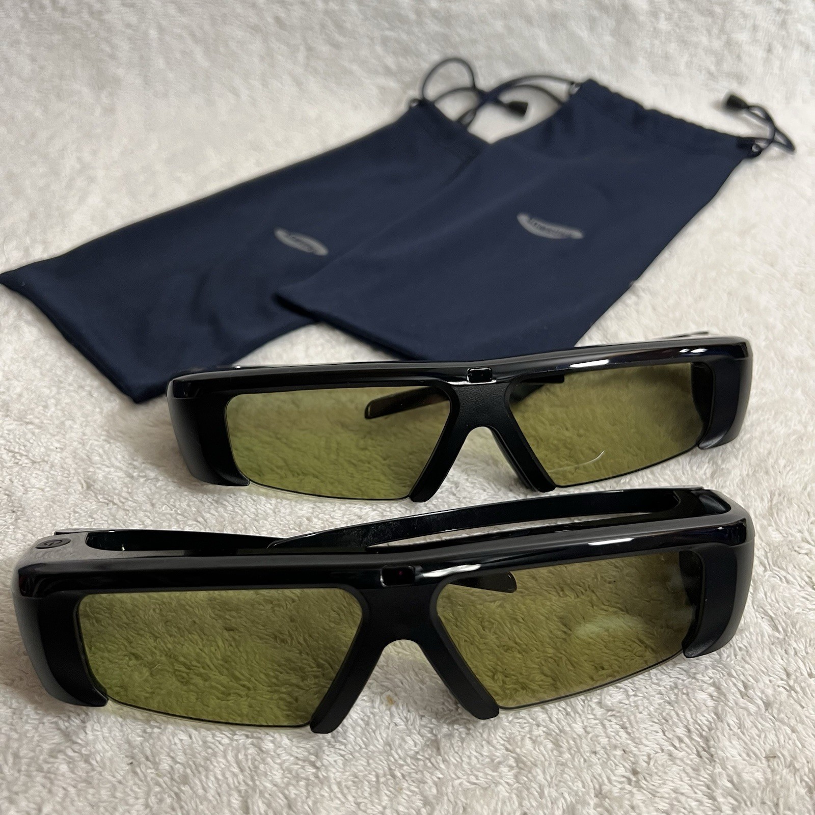 Set of 2 Samsung 3D Active Glasses with Cases SSG-2100AB/ZA LikeNu Tested
